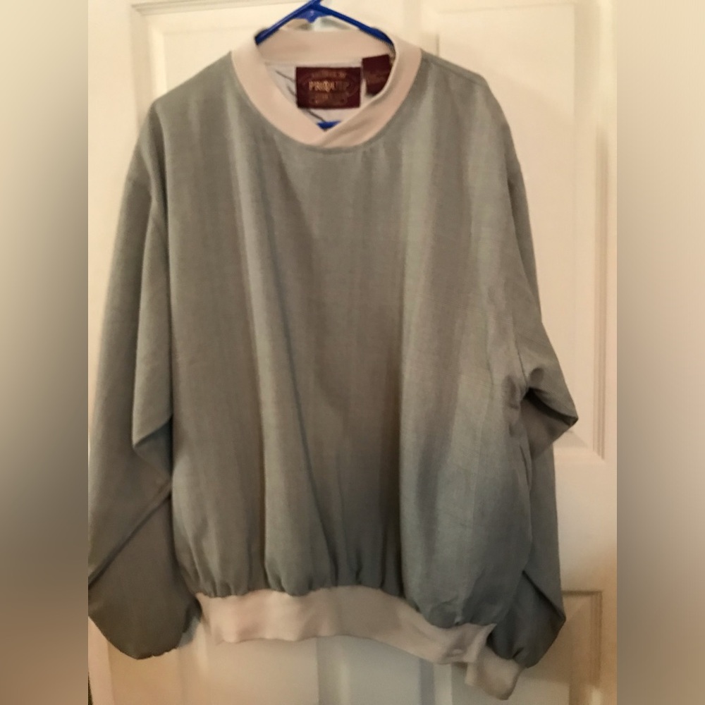 ProQuip Gray Taupe Plaid Golf Wind Pullover  Crewneck NWOT